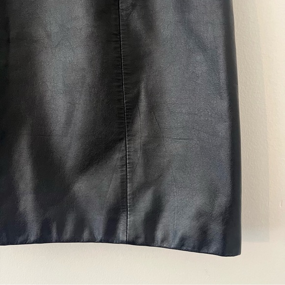 Byrnes & Baker Leather Pencil Mini Skirt Black Sz 8 (dd) - Picture 4 of 15